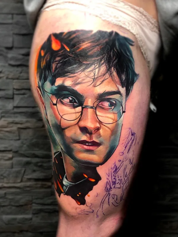 color realism tattoo auf thigh #52568 | Tätowierer Julia Prozorova