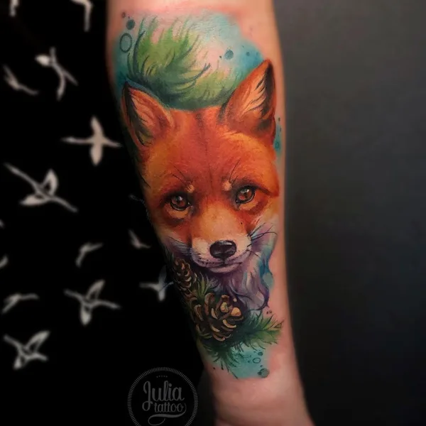 Watercolor tattoo by Julia Prozorova in Ростов-на-Дону