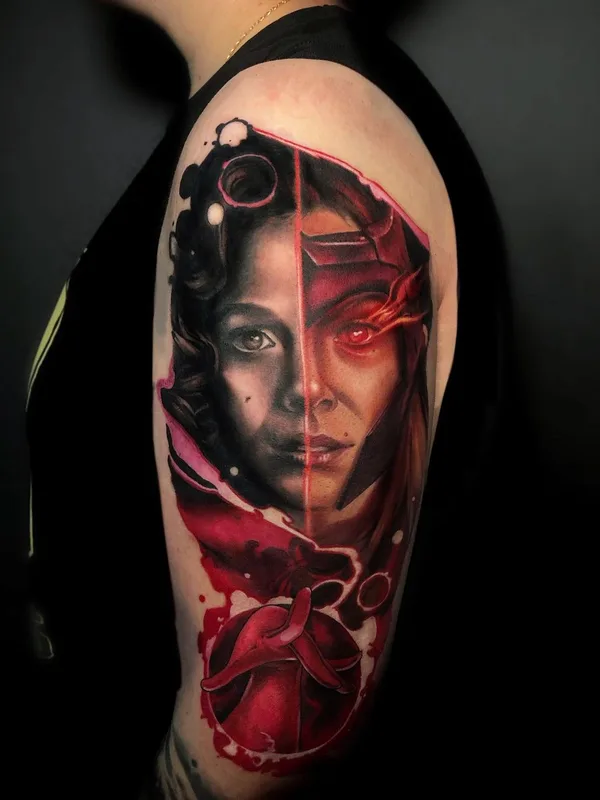 female color realism tattoo auf upper arm #52564 | Tätowierer Julia Prozorova