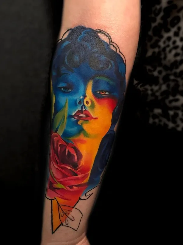 female color realism tattoo auf forearm #52565 | Tätowierer Julia Prozorova