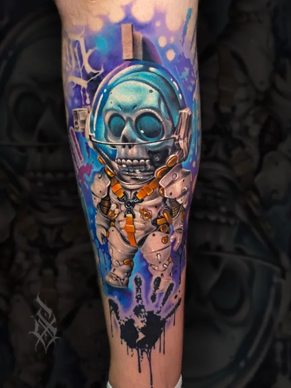color realism tattoo auf calf #52663 | Tätowierer Юрий Симакин