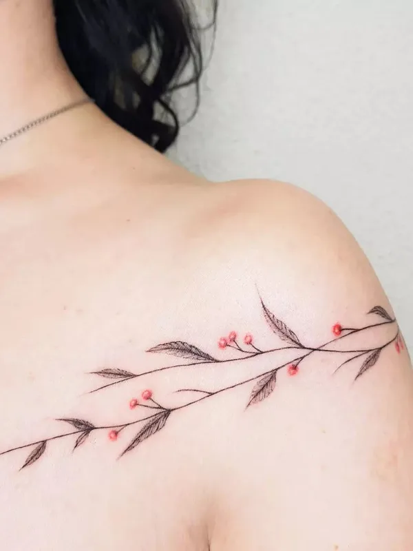 female color fineline татуировка на collarbone #52699 | Тату мастер Эвелина @evelina_lem_tattoo