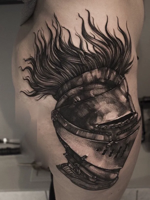 black and grey black and grey татуировка на thigh #65742 | Тату мастер Полина Гаевская
