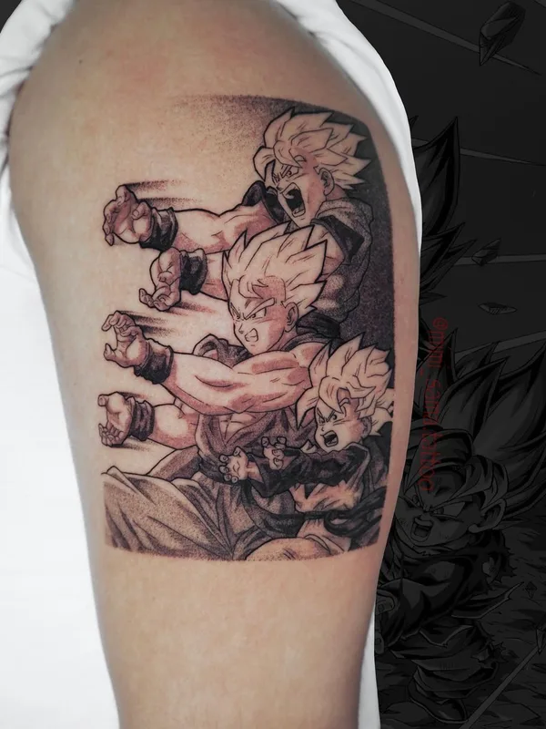 black and grey anime 타투 부위 upper arm #53942 | 타투이스트 Mimi Sama 