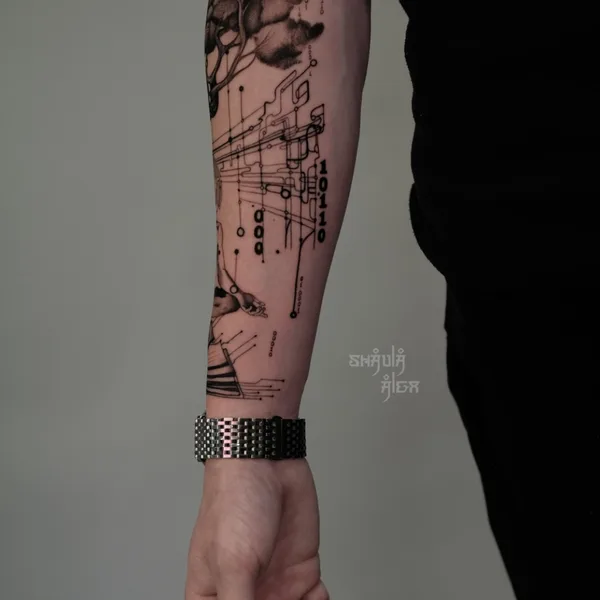 Graphic tattoo by Alex Shaula in Ростов-на-Дону
