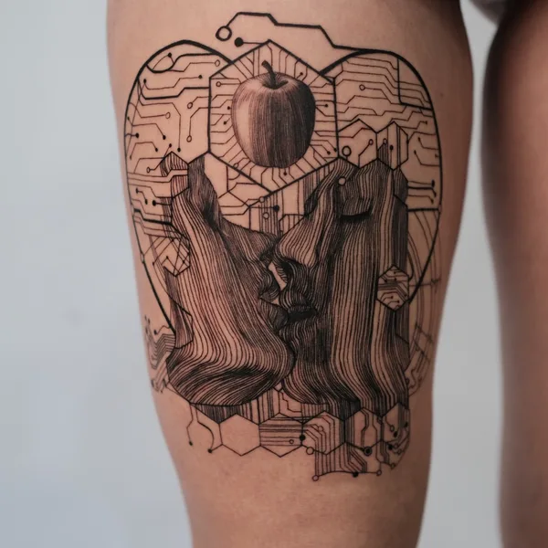 Graphic tattoo by Alex Shaula in Ростов-на-Дону