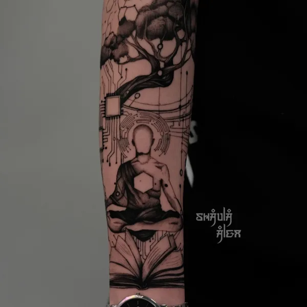 Graphic tattoo by Alex Shaula in Ростов-на-Дону