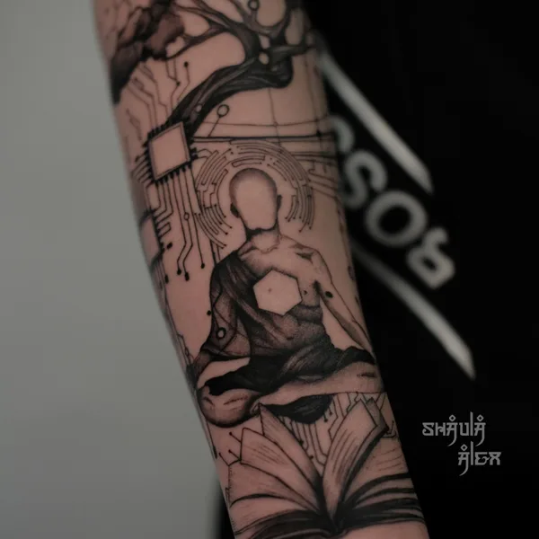 Graphic tattoo by Alex Shaula in Ростов-на-Дону
