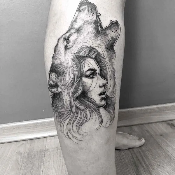 Linework tattoo by Sandra Cunha