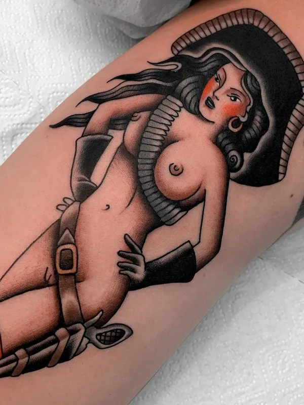 female color neo traditional tattoo on forearm #41556 | Tattoo Artist Арсений Божинов