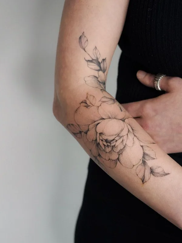 female black botanic tattoo on forearm #57698 | Tattoo Artist Yarina Tereshchenko
