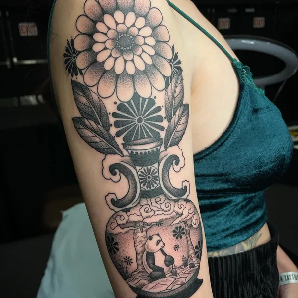 Graphic tattoo by Megan Carroll in Birmingham