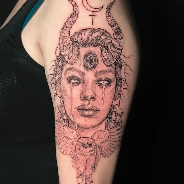 Graphic tattoo by Emily Falkowski in Rocky Hill