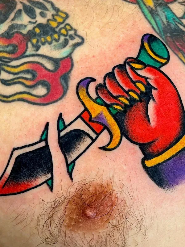 color traditional tatouage sur chest #57782 | Artiste tatoueur Darius Cappelli