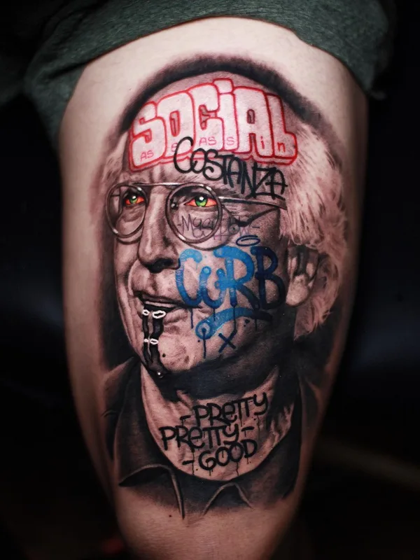 color realism татуировка на thigh #42008 | Тату мастер Алексей Машков