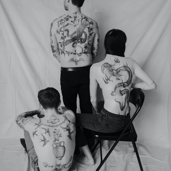 Graphic tattoo by Delphin Musquet in London