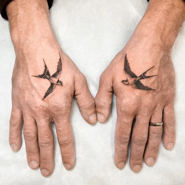 Graphic tattoo by Delphin Musquet in London