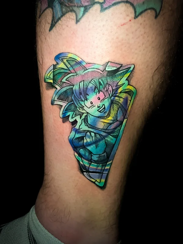 color anime tatuaje en calf #73176 | Tatuador Kate Perets