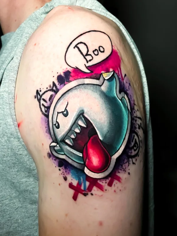 color cartoon tatuaje en shoulder #73177 | Tatuador Kate Perets
