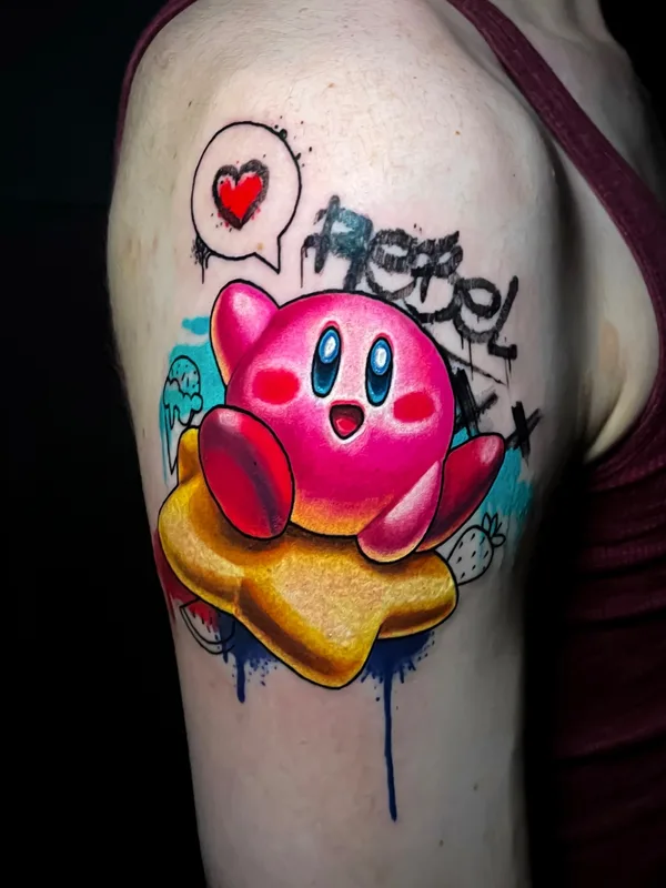color cartoon tatuaje en shoulder #73180 | Tatuador Kate Perets
