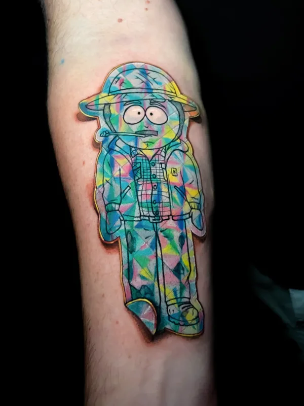 color cartoon tatuaje en forearm #73175 | Tatuador Kate Perets
