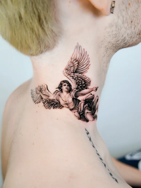 Graphic tattoo by Delphin Musquet in London