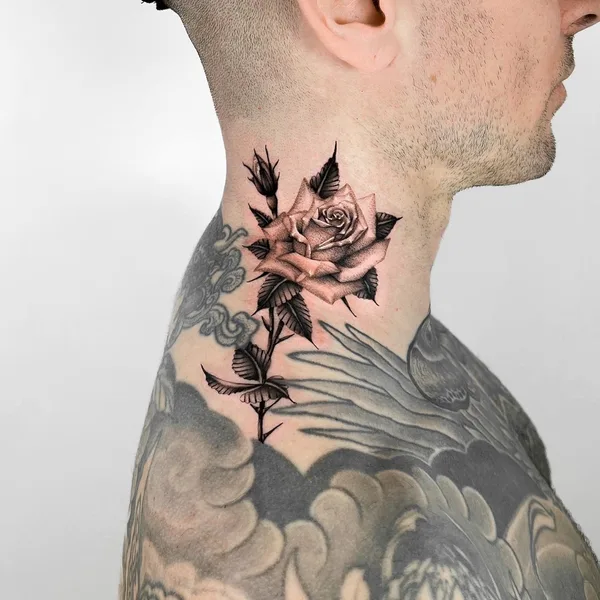 Graphic tattoo by Delphin Musquet in London