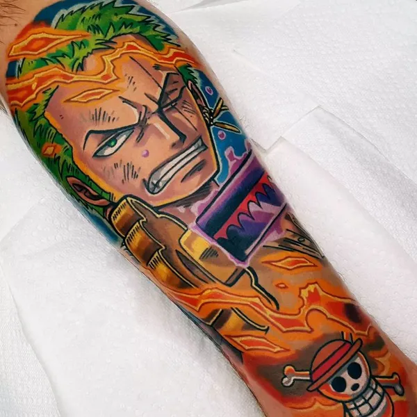 Anime tattoo by Andrew Douglas in Cedar Rapids