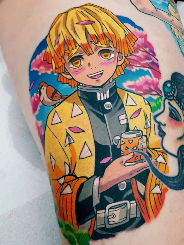 color anime Tatuaggio su thigh #74001 | Tatuatore Andrew Douglas