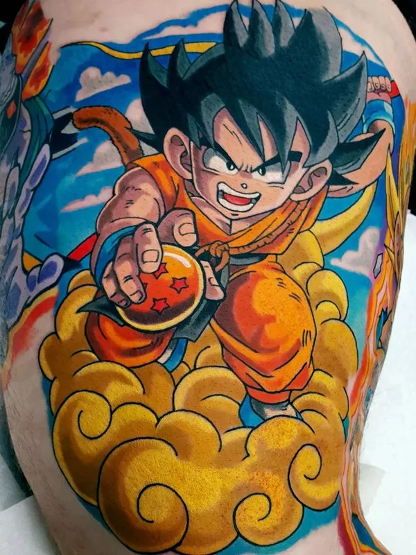 color anime Tatuaggio su thigh #73999 | Tatuatore Andrew Douglas