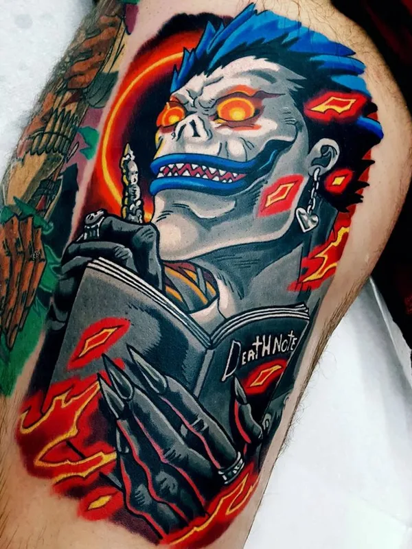 color anime Tatuaggio su thigh #74007 | Tatuatore Andrew Douglas