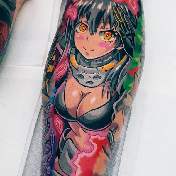 Anime tattoo by Andrew Douglas in Cedar Rapids
