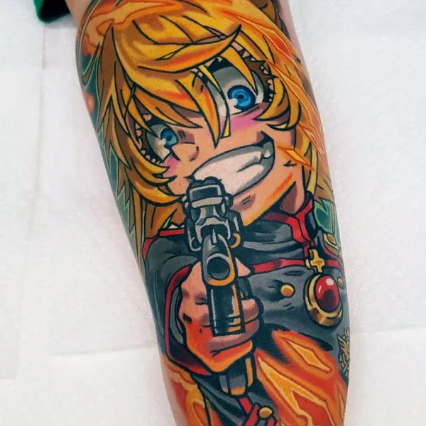 Anime tattoo by Andrew Douglas in Cedar Rapids