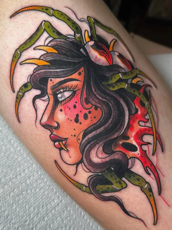 Neo Traditional tattoo by Jess Longfield in Des Moines