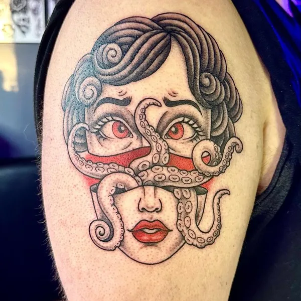 Graphic tattoo by Abby SR in Portland