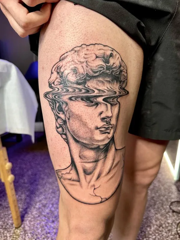 black and grey realism 타투 부위 thigh #74027 | 타투이스트 Abby SR