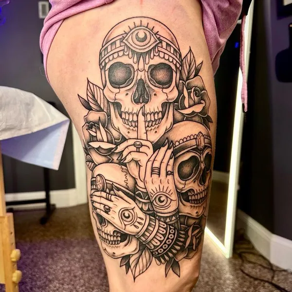 Graphic tattoo by Abby SR in Portland