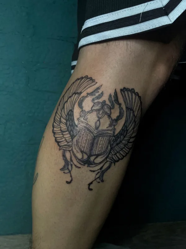 black blackwork татуировка на calf #74037 | Тату мастер Тарасенко Екатерина 