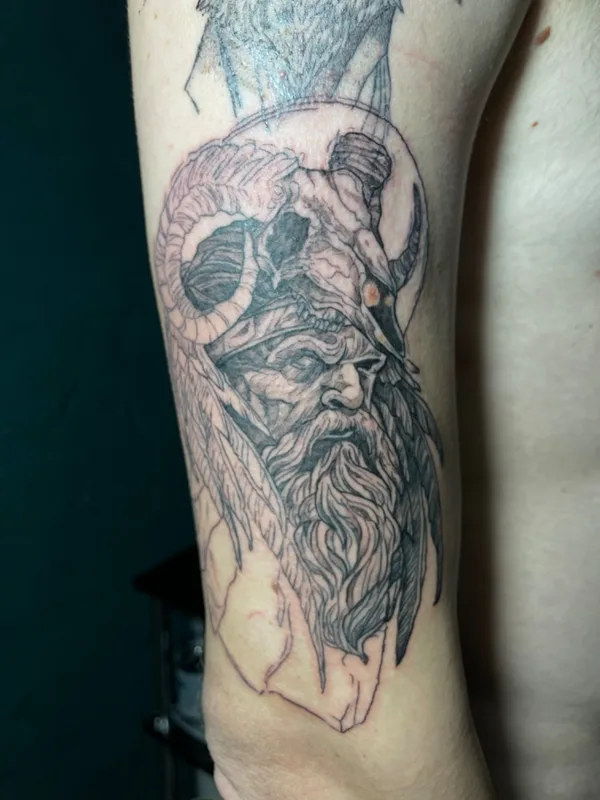 black and grey blackwork татуировка на upper arm #74033 | Тату мастер Тарасенко Екатерина 