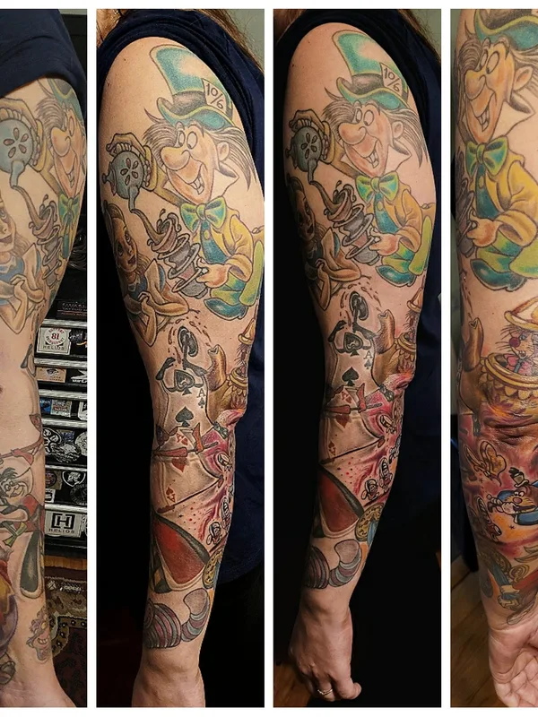 color illustrative татуировка на full sleeve #37900 | Тату мастер Brian Christiani