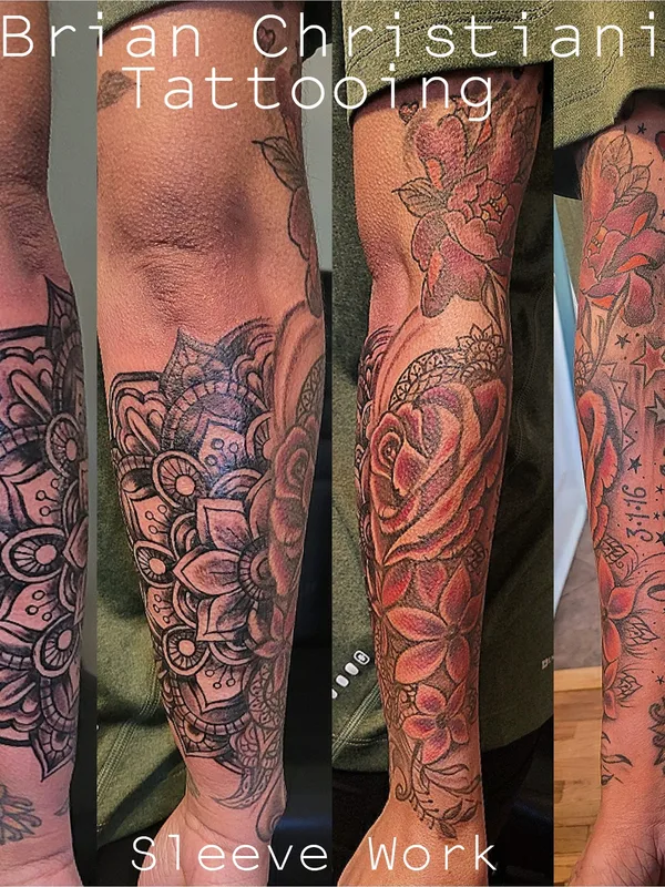 color ornamental татуировка на full sleeve #37899 | Тату мастер Brian Christiani