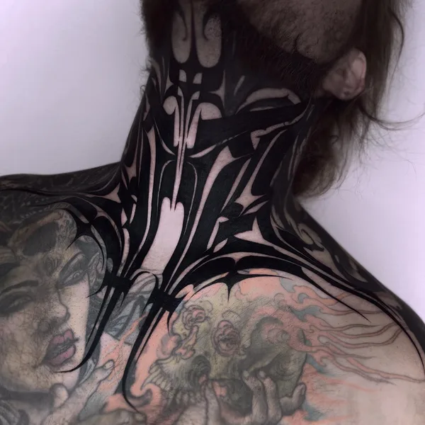 Ornamental tattoo by Bastian Blau in Berlin