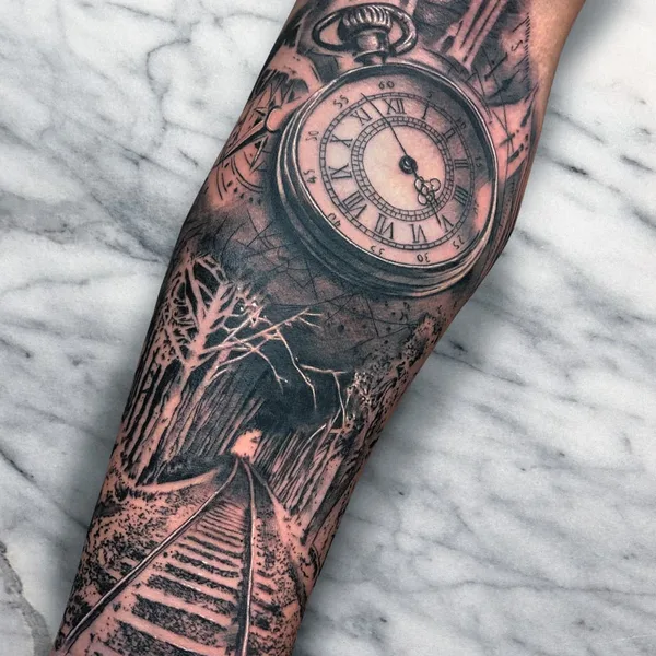 Graphic tattoo by Miguel Bohigues in Aldaia