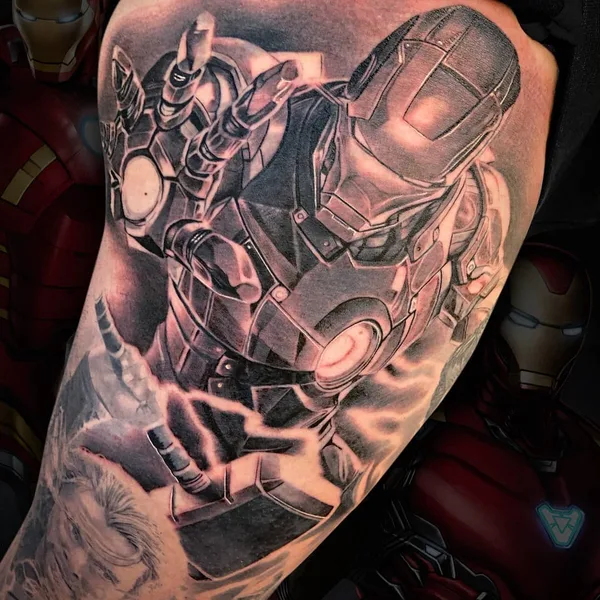 Graphic tattoo by Miguel Bohigues in Aldaia