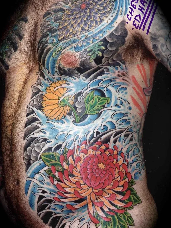 male color japanese tattoo on chest #19859 | Tattoo Artist Mike Rubendall