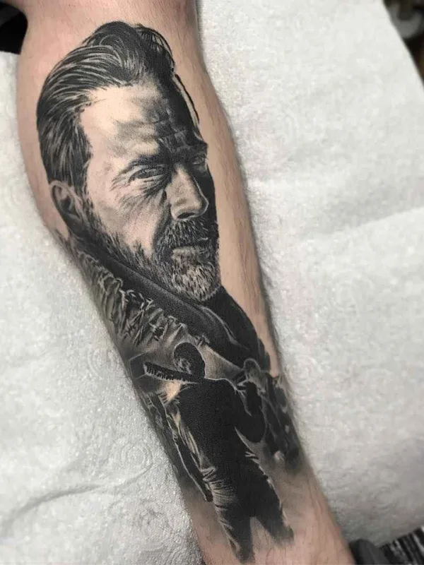 black and grey realism Tatuaggio su forearm #18215 | Tatuatore Rob Richardson