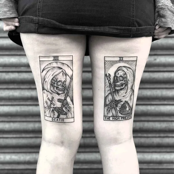 Linework tattoo by Lozzy Bones
