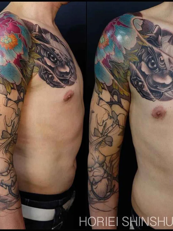 male color japanese tatouage sur full sleeve #16419 | Artiste tatoueur Horiei Shinshu
