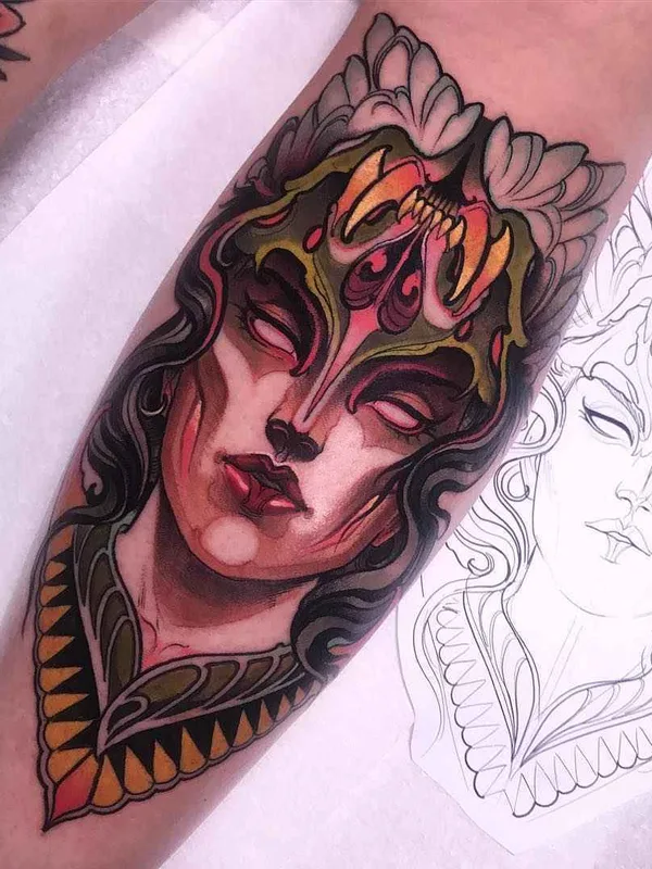 Neo Traditional tattoo by Isnard Barbosa in Dublin