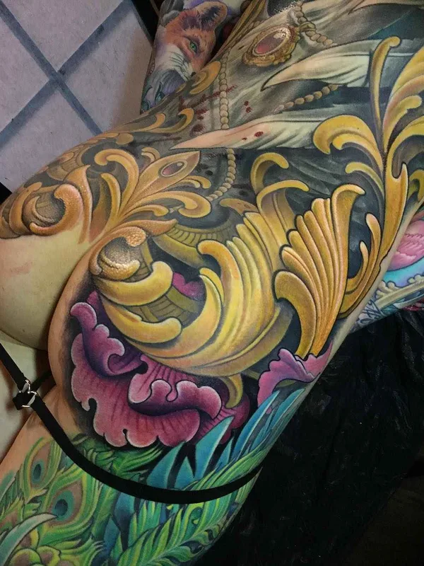 female color ornamental татуировка на full back #16829 | Тату мастер Julian Corpsepainter Siebert